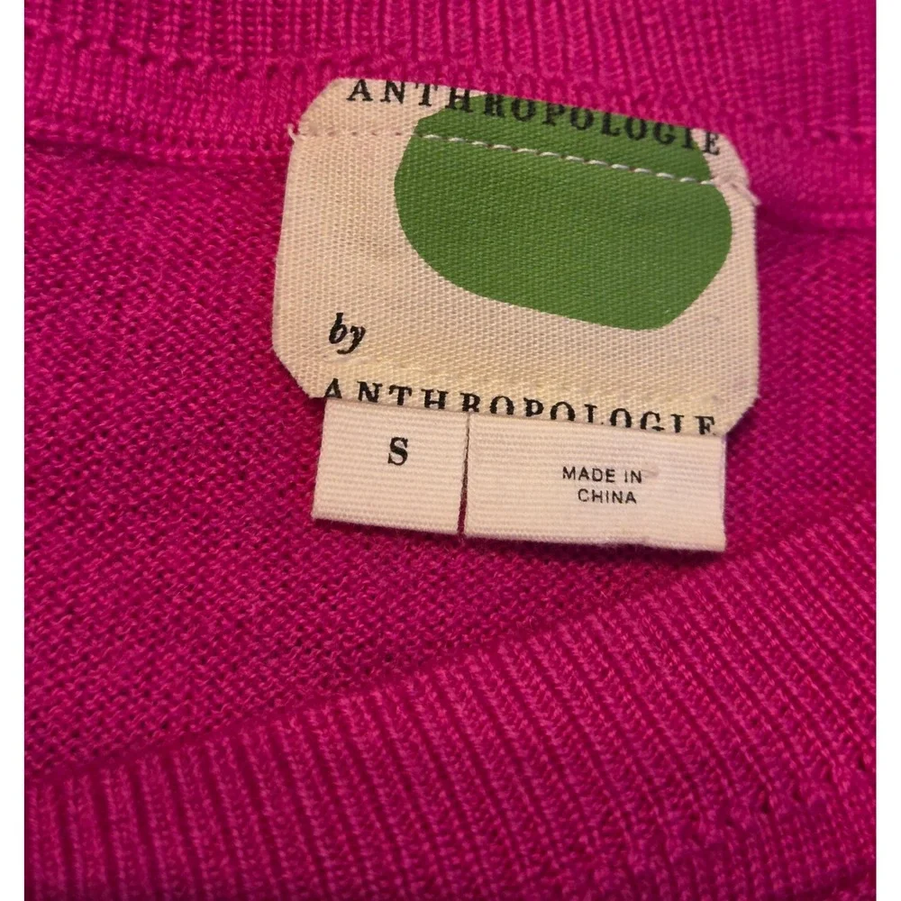 Antropologie Short Sleeve Crewneck Sweater Women's Size‎ Small Pink